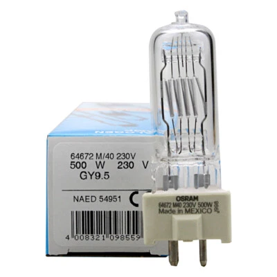 OSRAM 230V500W 64672 M40 Stage AD Lighting Photography Lamp GY9.5 Halogen Bulb - Bild 1 von 3