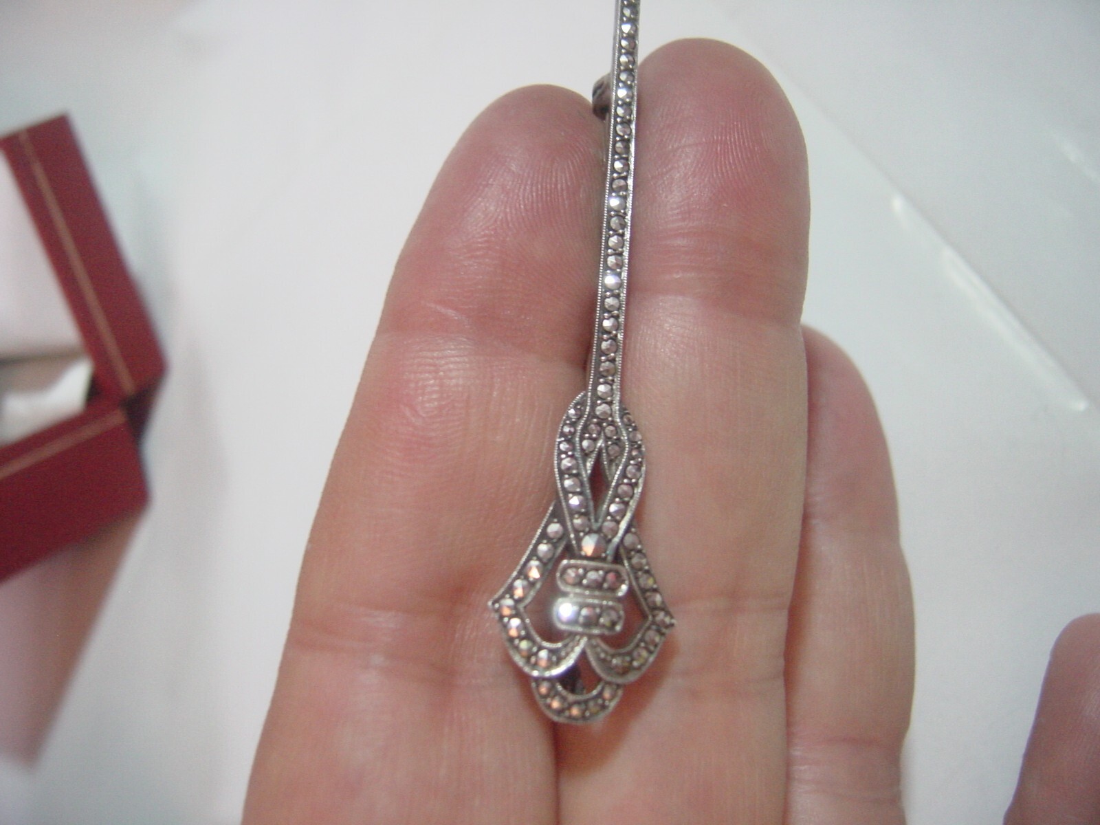 RARE-Beautiful Victorian Solid Silver sparkly  DE… - image 12