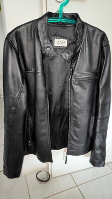 ESPRIT Clothing Co. Schwarze Leder Jacke Blaser Gr. XL Fehlkauf  Maximal 2 - 3 x