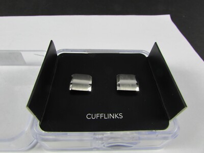 Croft & Barrow Men's Silver Tone Cufflink Set Pair With Square-Shaped Design