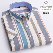 Men's Oxford Dress Shirts Formal Business Short Sleeves Cotton Casual Shirts Top