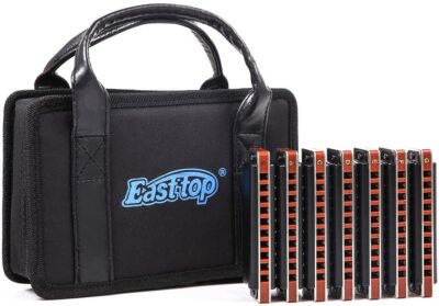 EASTTOP Harmonica Set Diatonic Blue Harmonica Set Key of A B C D E F G 7Key Pack