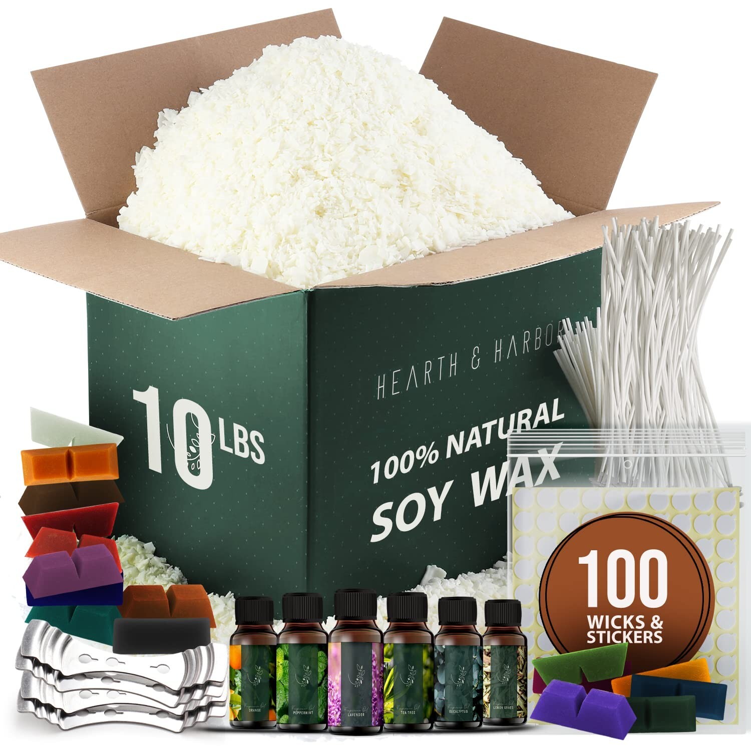 Hearth & Harbor Natural Soy Wax Flakes for DIY Candle Making