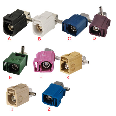 Fakra-Serie SMB-Jack-Buchse Rechtwinkliger Crimpstecker A/B/C/Z..für RG174-Kabel