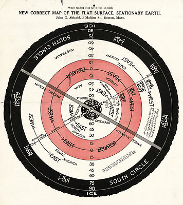 #ad #ad 1920 New Correct Map of the Flat Surface Stationary Earth John G. Abizaid Poster $37.95