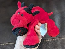 CRIMSON COW STUFFINS Red & Black PLUSH LUMPYS BEAN BAG GANG VERY RARE 1997 VTG