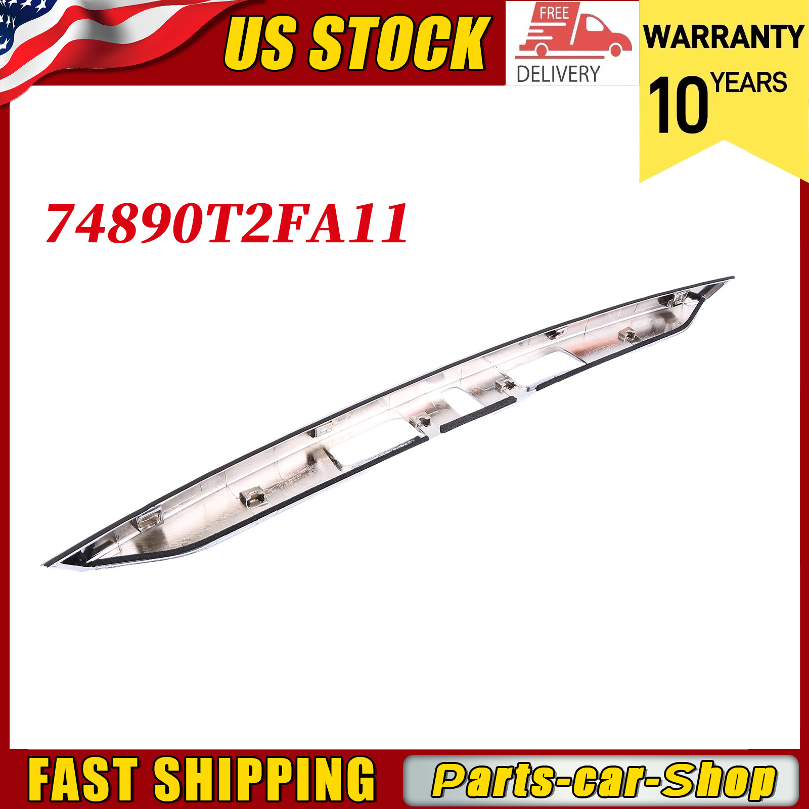 2013-2015 Honda Accord Rear License Chrome Garnish Molding Trim 74890T2FA11