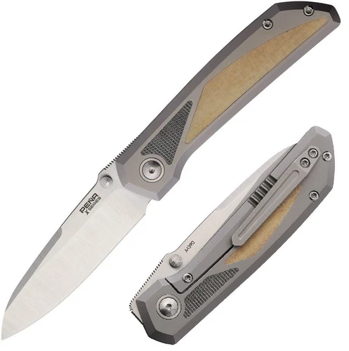 Pena Knives Mula Folding Knife 3.25" M390 Steel Blade Titanium/Micarta Handle