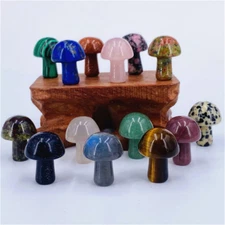 25pcs Mini Crystal Mushrooms Agate Stones Natural Quartz Crystal Healing