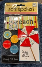 MAMBI Soft Spoken Scrapbook Layered 3D Stickers CHESTER BEACH SUMMER *