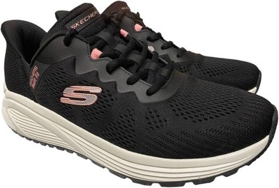 Skechers Women Hands Free Swift Fit Sneaker Memory Foam BLACK/PINK  SIZES New