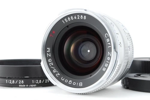 [Top Mint] Carl Zeiss Biogon 28mm f/2.8 ZM for Leica M Silver w/Lens hood #1960