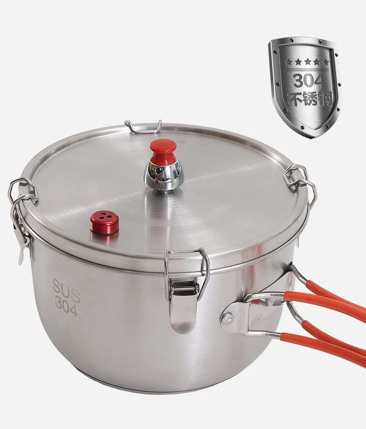 2500ml Outdoor Micropressure Fast Cooking Pot 304 Stainless Steel Mess Tin Bowl - Image 4 of 4