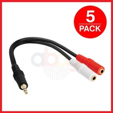 5 Pack AUX Splitter 6 inch 3.5mm Male to 2 3.5mm Female Y Cable Stereo Adapter
