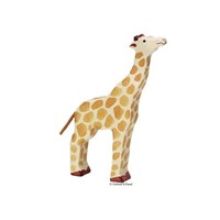 Holztiger Holzfigur Giraffe Mit Gerecktem Hals Holzspielzeug