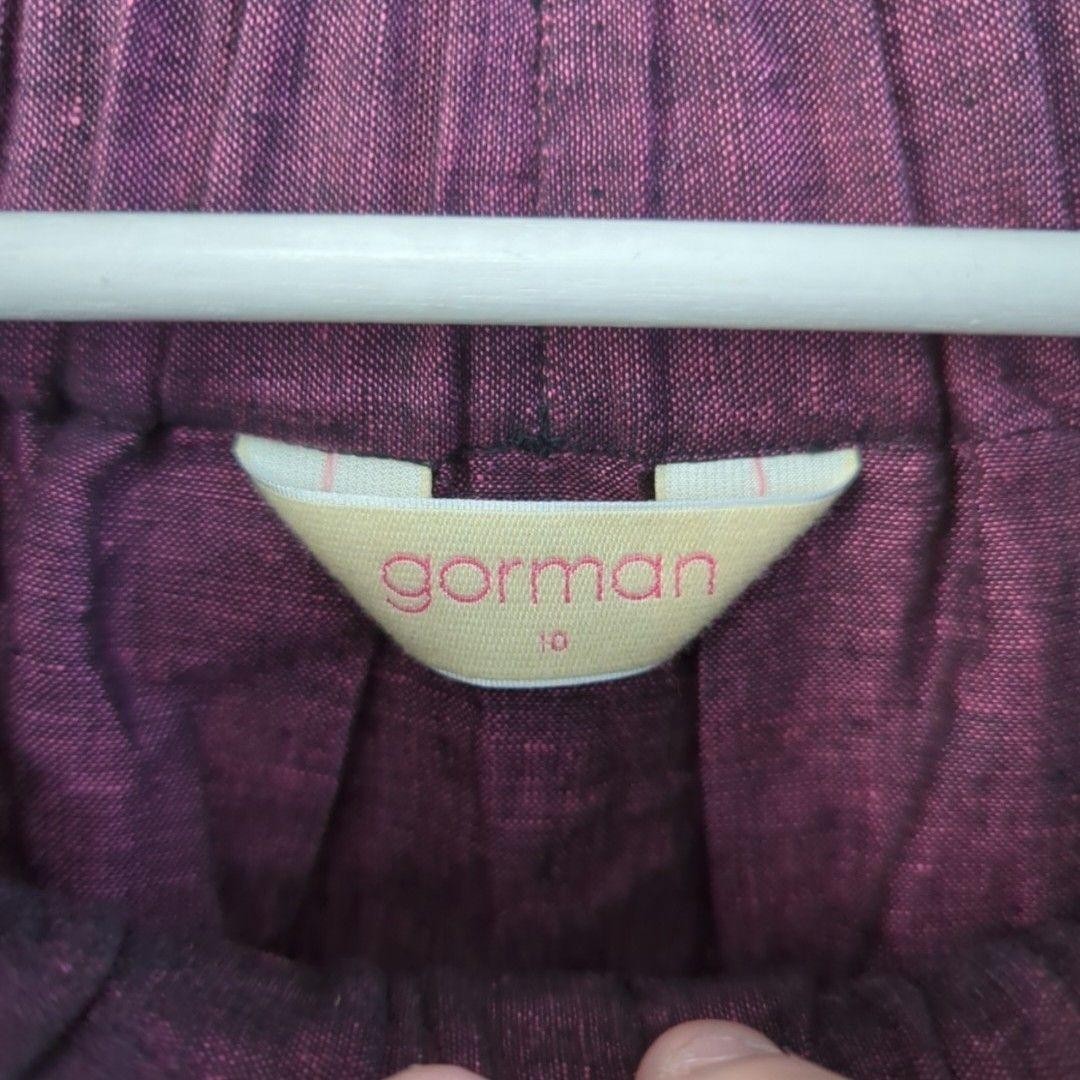 Gorman Skirt Womens 10 Purple Solid Pleated Midi Button Front Elastic Waist image 3