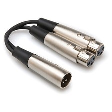 Hosa Technology Hosa YXF-119 XLR3M to Dual XLR3F Y Cable, 6 Inch