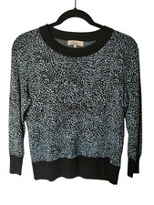 Somerset By Alice Temperley Jumper Size 12 Blue Black Lightweight Knit Sweater