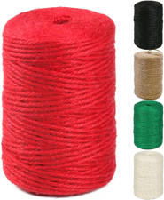 Perkhomy Natural Jute Twine 600 Feet Long Colored Twine Rope for Crafts Gift Wra