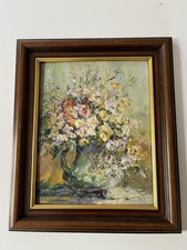 Irena Ruminska, bekannte polnische Künstlerin, Stilleben, Ölbild, 24 x 30 cm