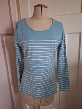 JoJo Maman Bebe Size Medium 12-14 Blue Stripe Nursing & Maternity Long Sleeve