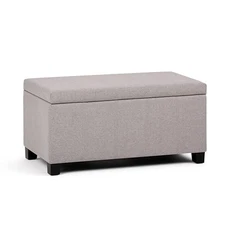  Dover 36 inch Wide Contemporary Rectangle in Cloud Grey Storage Ottoman Bench