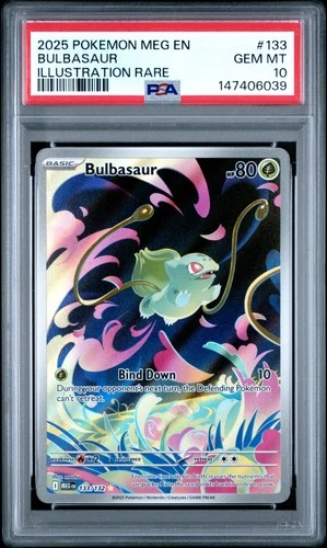 2025 POKEMON MEG EN-MEGA EVOLUTION ILLUSTRATION RARE #133 BULBASAUR PSA 10
