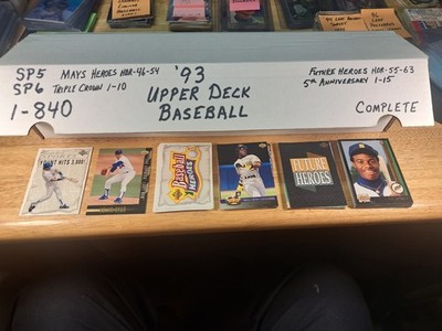 1993 UPPER DECK COMPLETE SET 1-840 PLUS SP 5 & 6, Plus 4 Subsets