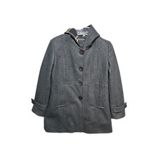 Forecaster Boston Women's Wool Blend Coat Gray 10 Button Up Hooded