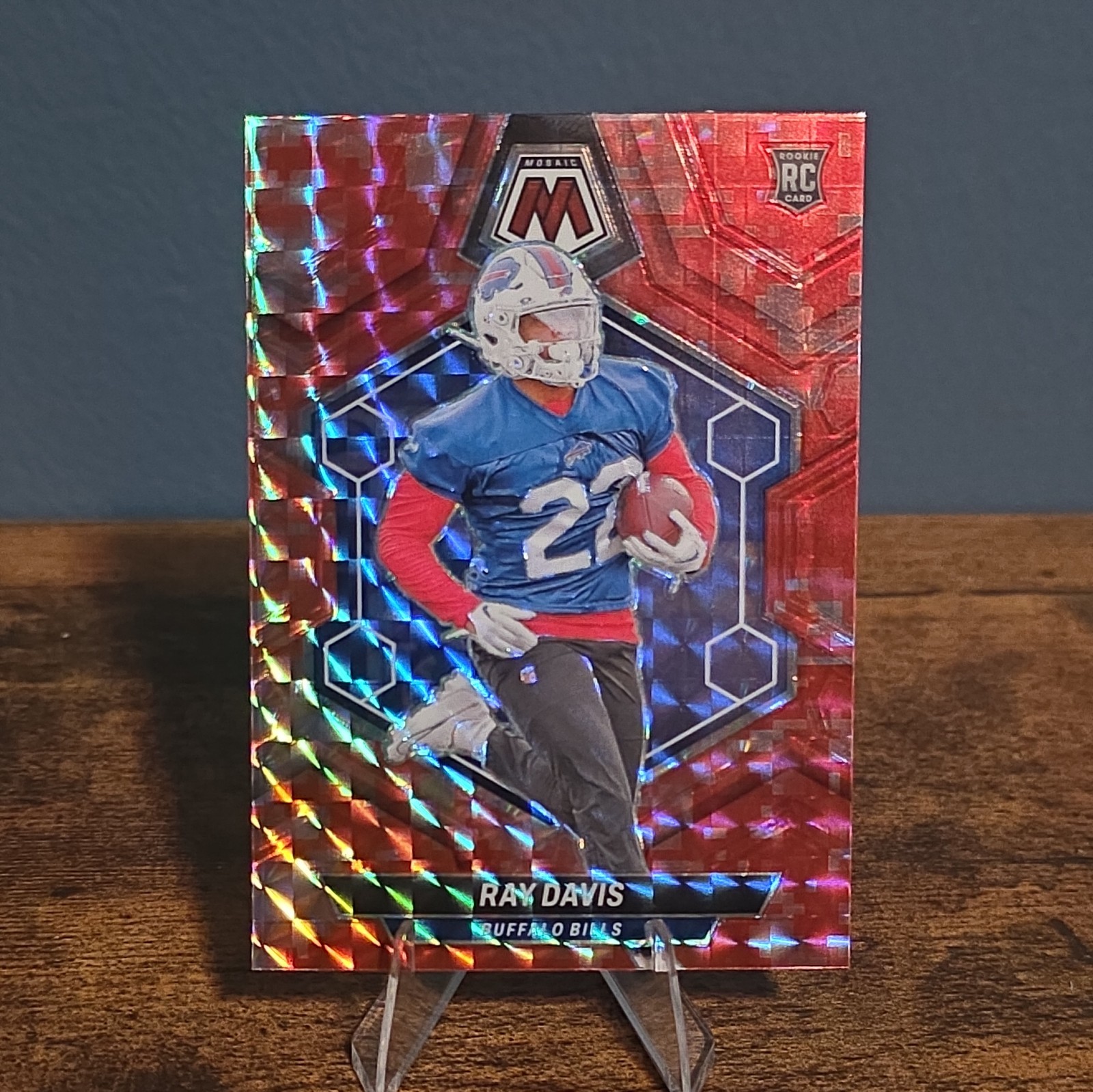 2024 Panini Mosaic Ray Davis #387 Mosaic Camo Red RC Buffalo Bills