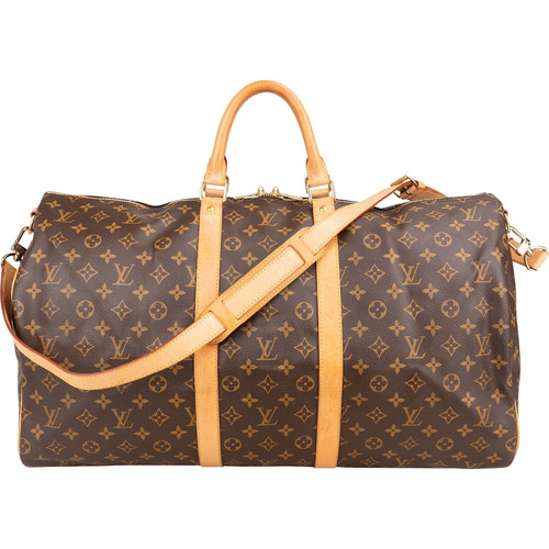 Louis Vuitton Monogram Keepall 55 Bandoulière Travel Bag Pouch