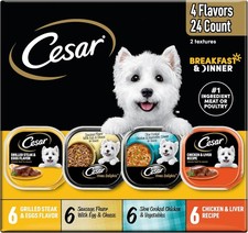 Cesar Home Delights  Classic Loaf in Sauce Adult Wet Dog Food, Breakfast  Dinn