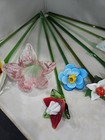 Murano Style Art Glass Decorative Flowers Long Stems Multi-Colors 10 Pcs — photo 7