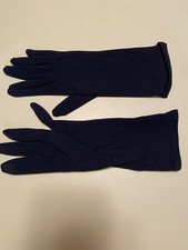 Vintage Women's Dark Navy Nylon stretchy Gloves 9 7/8