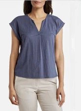 NWT - Bobeau Dolman Sleeve Pique V-Neck T-Shirt in Indigo Blue - Nordstrom - L