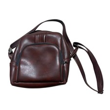 Vintage Kodak Movie Tote Brown Faux Leather Bag Zip Pockets Travel Carry Case