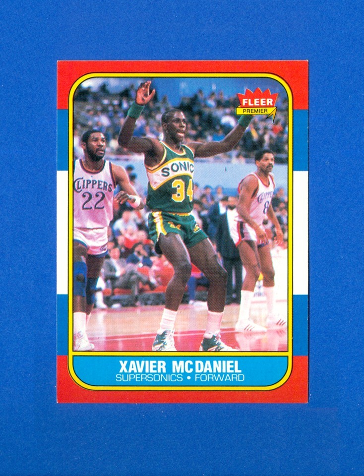 1986/1987 Fleer Basketball#72 Xavier McDaniel '86 Set Break RC Rookie Card NR/MT