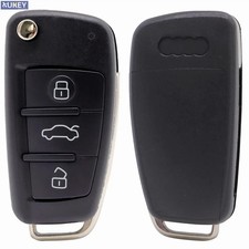 Car Flip Remote Key Case Cover Shell 3 Button For Audi A3 A4 A6 Q7 S6 TT Quattro