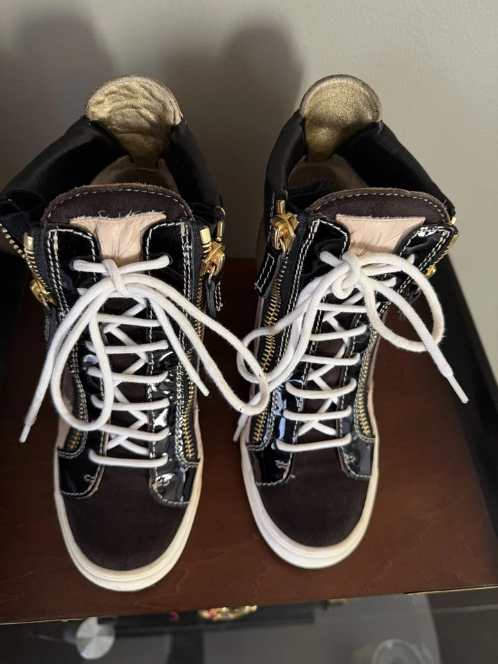 Giuseppe Zanotti Lorenz Zapatillas de Cuña Zapatos para Mujer Talla 7US 37 UE Marrón Dorado. Foto 3 de 4