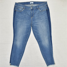 Loft Women Jeans Cotton Blend Blue Size 18 Modern Skinny Denim Zip Solid