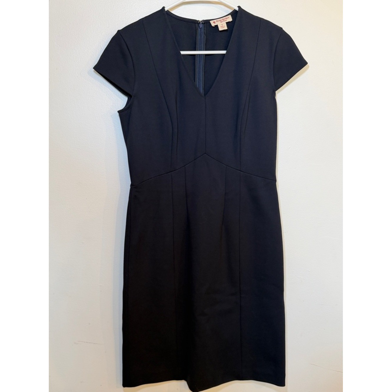 Brooks Brothers Red Fleece Sheath Dress Short Sleeve Navy Size Small