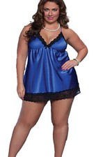 Plus Size Satin Lingerie Nightgown