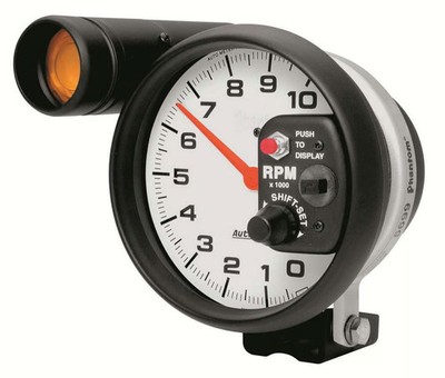 Autometer 5899 Phantom 5'' Pedestal Tachometer W/ Shift Lite, 0-10,000 Rpm