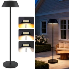 Outdoor Solar Powered Floor Lamp for Patios, Decks, Outdoor Living Spaces, 