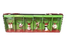 NEW Pier 1 Imports Wine Glass Drink Charms Holiday Christmas Theme Set of 6