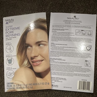 Beauty 360 3-Step Extreme Pore Refining Kit Peeling Gel Mask Cream 0.87oz - Set