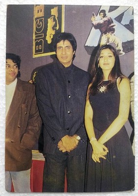 Bollywood Schauspieler Amitabh Bachchan Sonali Bendre seltene Original Postka...