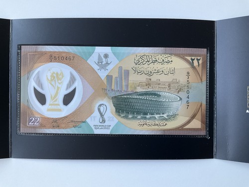 Qatar 2022 FIFA World Cup Commemorative Banknote – 22 Riyals with Folder - Picture 2 of 7