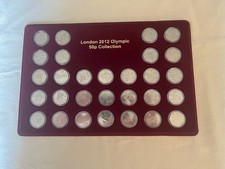 London 2012 Olympic 50p Collection - Each Sealed in Plastic Case - With Board