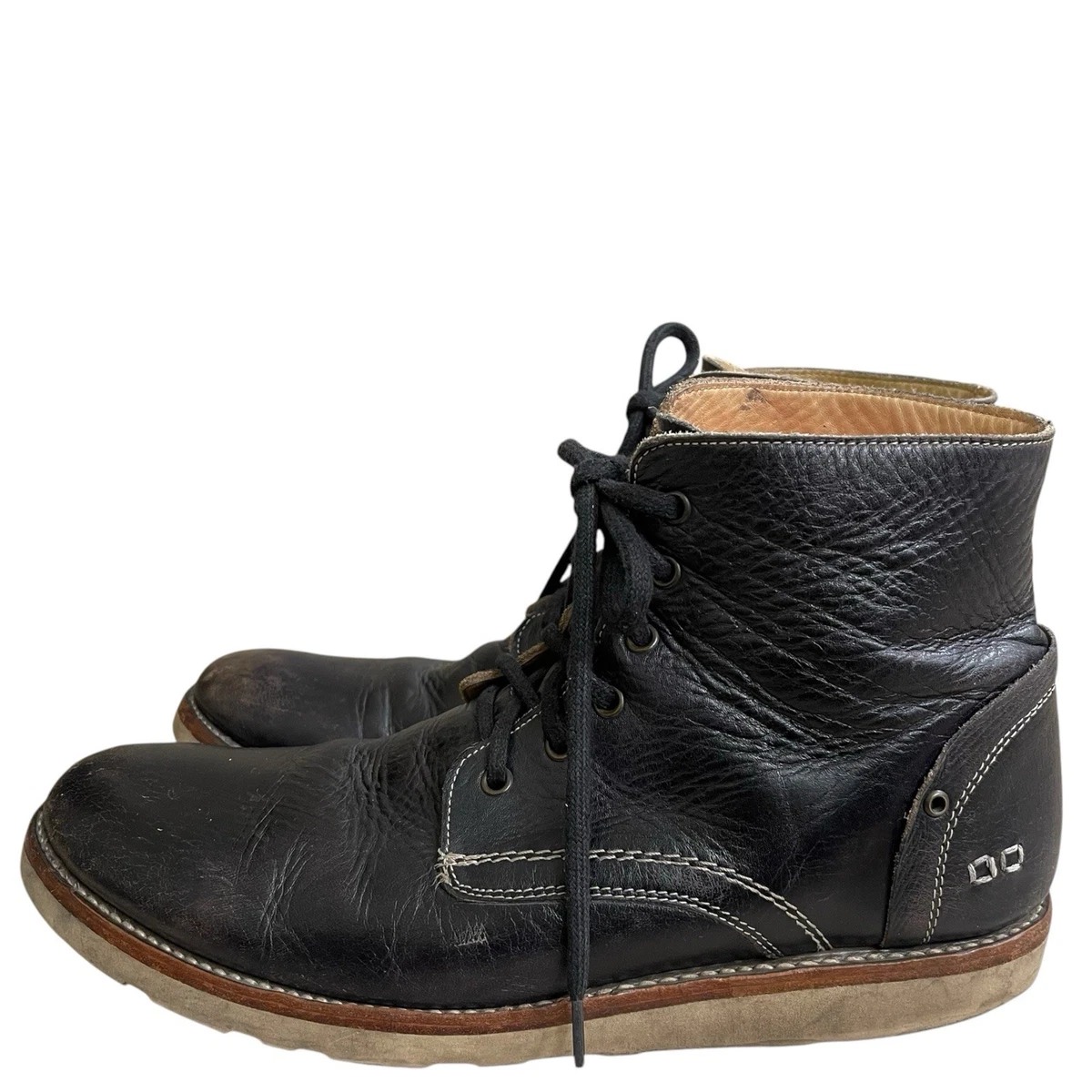 BEDSTU Mens Boots Sz 13 BLACK Distress Leather VIBRAM Hand  display picture 3